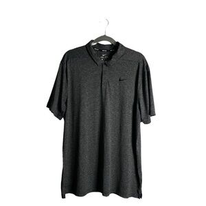 Nike Golf Men's Gray/Black Performance Wear Striped Dri-Fit Polo Shirt